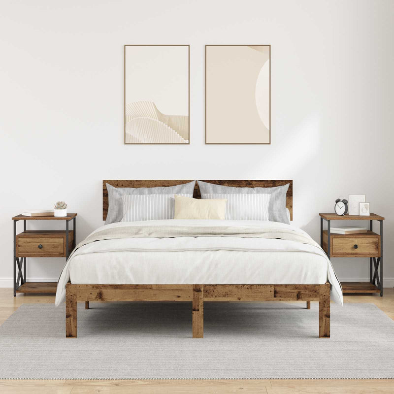 Dulap de noapte 2 buc. Lemn vechi 40 x 42 x 55 cm