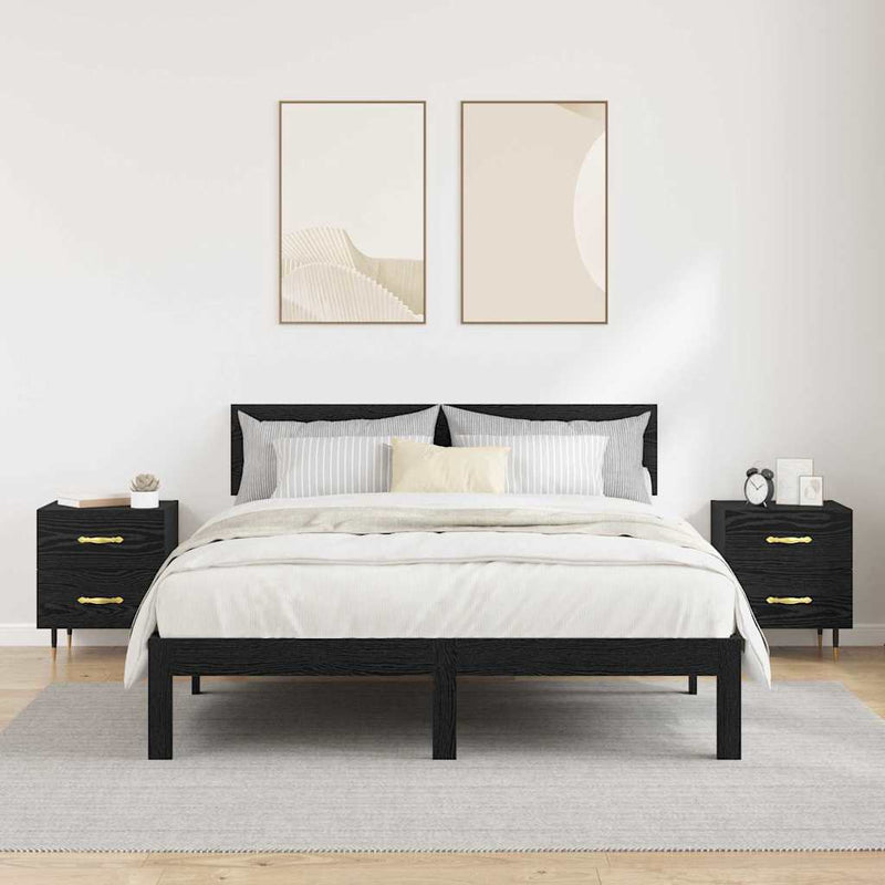 Dulap de noapte 2 buc. Stejar Negru 40 x 35 x 47,5 cm