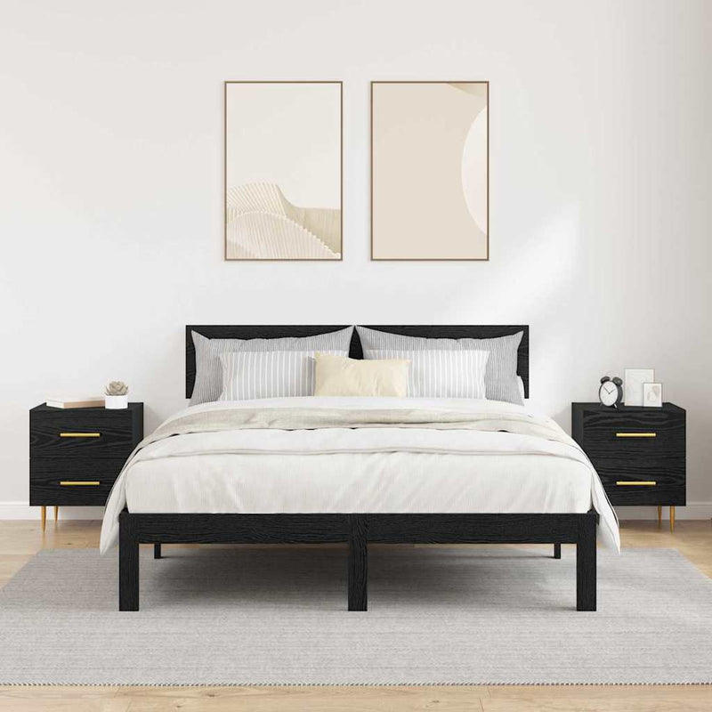 Dulap de noapte 2 buc. Stejar Negru 40 x 35 x 47,5 cm