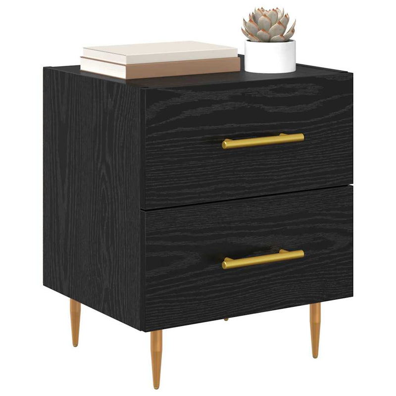 Dulap de noapte 2 buc. Stejar Negru 40 x 35 x 47,5 cm