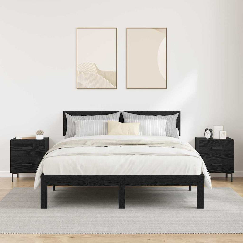 Dulap de noapte 2 buc. Stejar Negru 40 x 35 x 47,5 cm