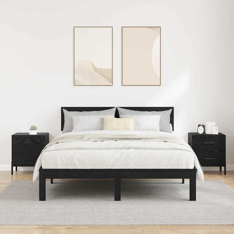 Dulap de noapte 2 buc. Stejar Negru 40 x 35 x 47,5 cm