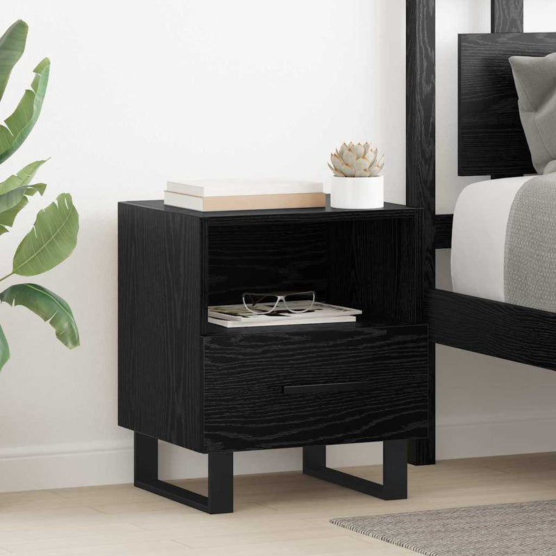 Dulap de noapte Stejar Negru 40 x 35 x 47,5 cm Lemn prelucrat