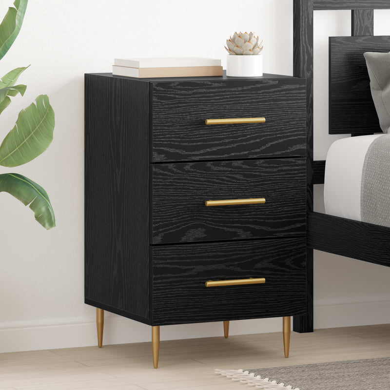 Dulap de noapte Stejar Negru 40 x 40 x 66 cm Lemn prelucrat