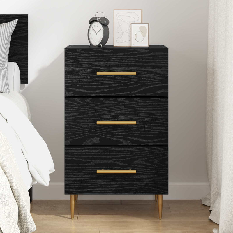 Dulap de noapte Stejar Negru 40 x 40 x 66 cm Lemn prelucrat