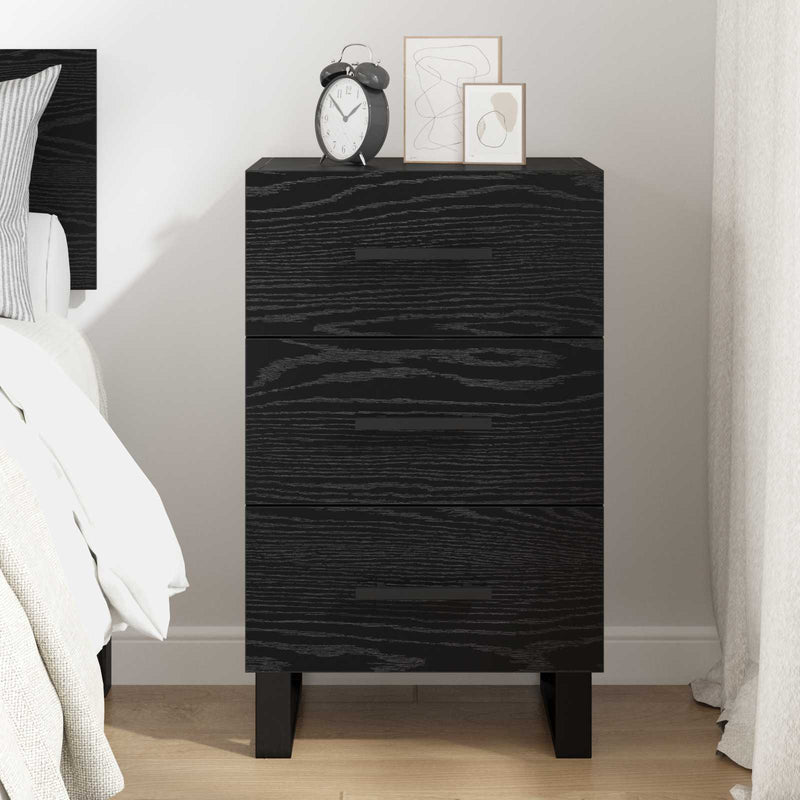 Dulap de noapte Stejar Negru 40 x 40 x 66 cm Lemn prelucrat