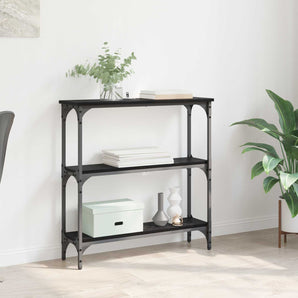 Masă de consolă Stejar Negru 75 x 22,5 x 75 cm Lemn prelucrat