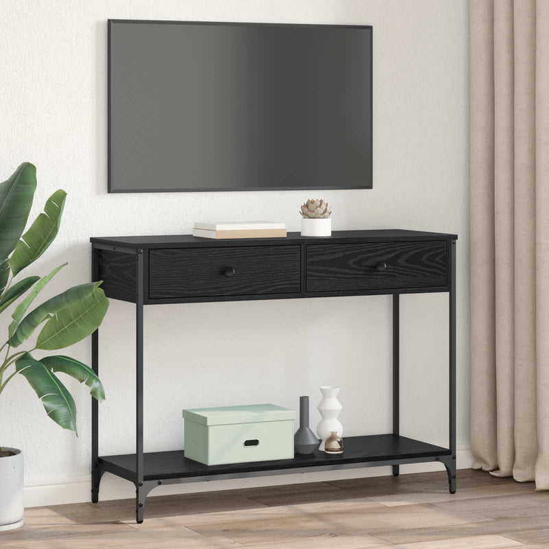 Masă de consolă Stejar Negru 100 x 34,5 x 75 cm Lemn prelucrat