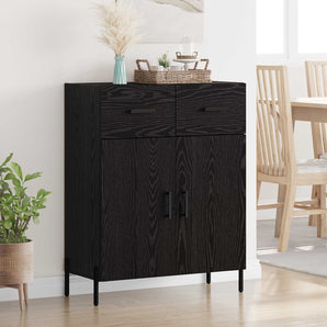 Bufet Stejar Negru 69,5 x 34 x 90 cm Lemn prelucrat