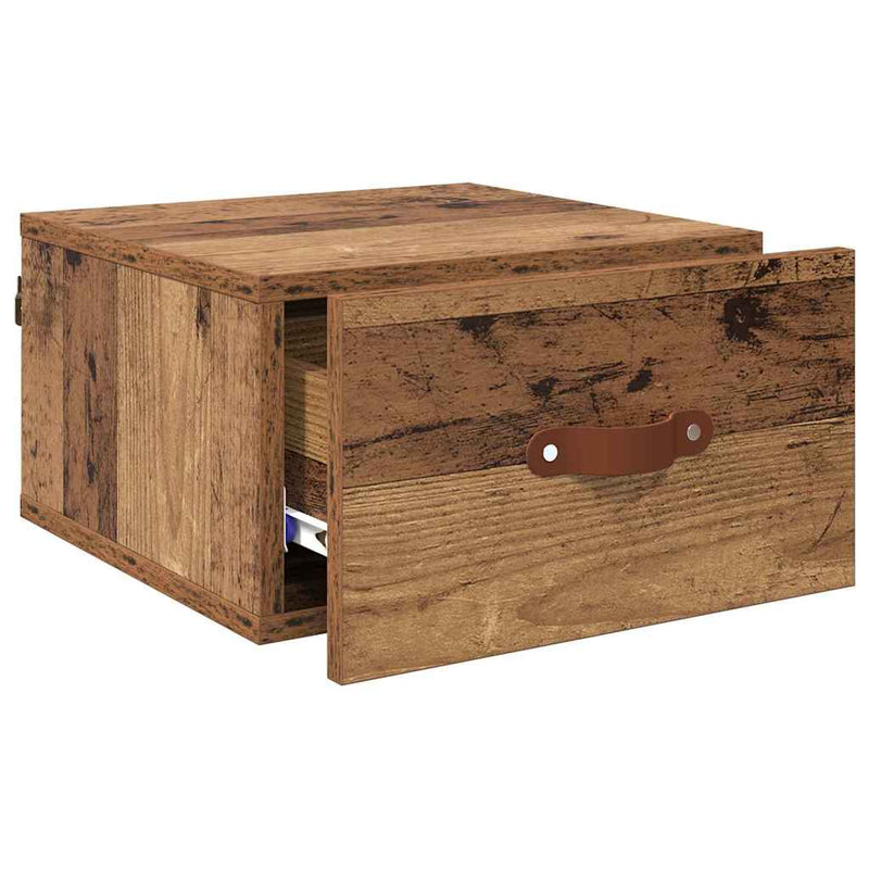 Noptieră suspendată 35 x 35 x 20 cm Lemn prelucrat Lemn Vechi