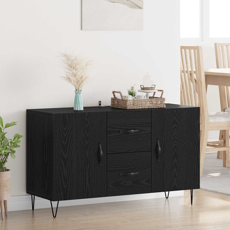 Bufet Stejar Negru 100 x 36 x 60 cm Lemn prelucrat