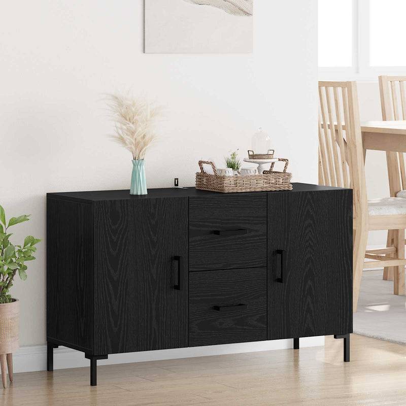 Bufet Stejar Negru 100 x 36 x 60 cm Lemn prelucrat