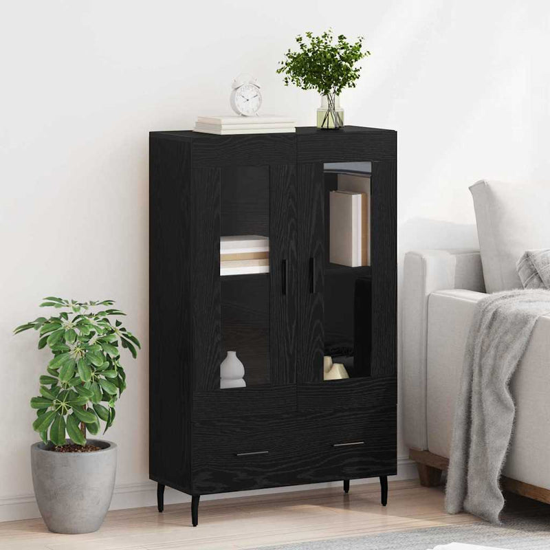 Bufet Stejar Negru 69,5 x 31 x 115 cm Lemn prelucrat
