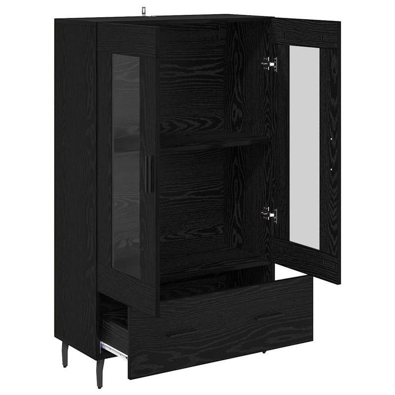 Bufet Stejar Negru 69,5 x 31 x 115 cm Lemn prelucrat