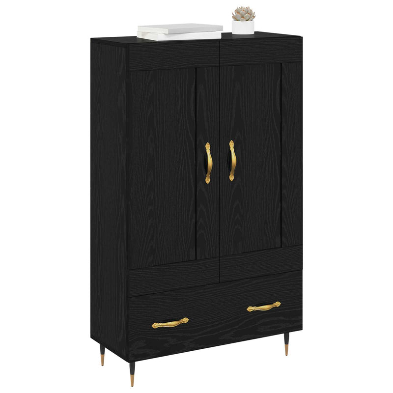 Bufet Stejar Negru 69,5 x 31 x 115 cm Lemn prelucrat