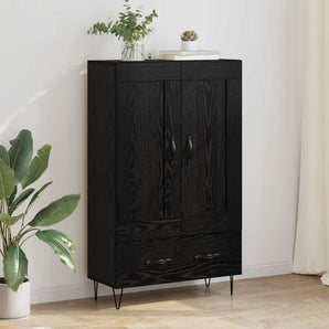 Bufet Stejar Negru 69,5 x 31 x 115 cm Lemn prelucrat