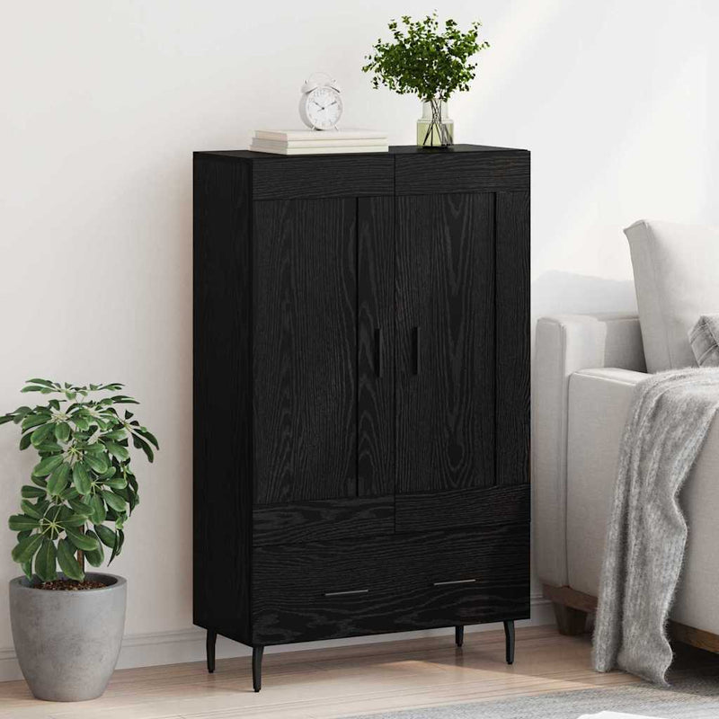 Bufet Stejar Negru 69,5 x 31 x 115 cm Lemn prelucrat