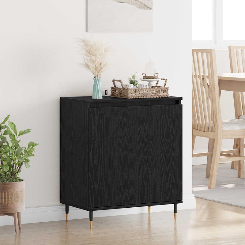 Bufet Stejar Negru 60 x 35 x 70 cm Lemn prelucrat