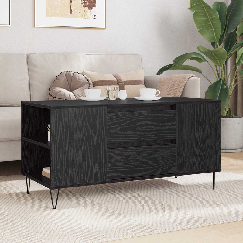 Masă de cafea Stejar Negru 102 x 44,5 x 50 cm Lemn prelucrat