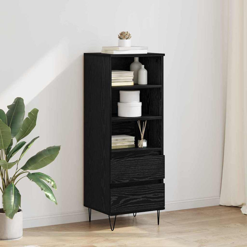 Bufet Stejar Negru 40 x 36 x 110 cm Lemn prelucrat