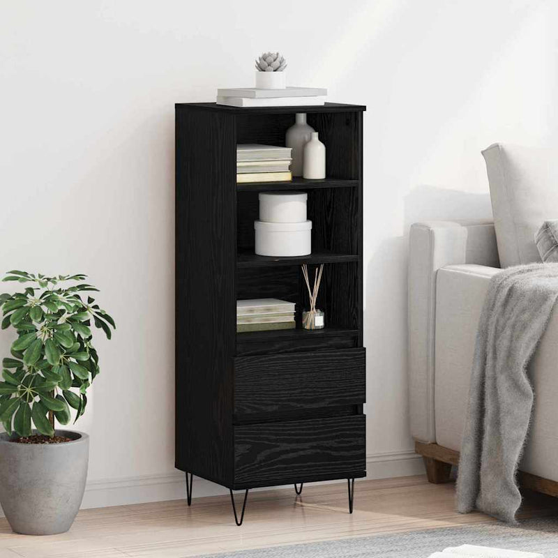 Bufet Stejar Negru 40 x 36 x 110 cm Lemn prelucrat