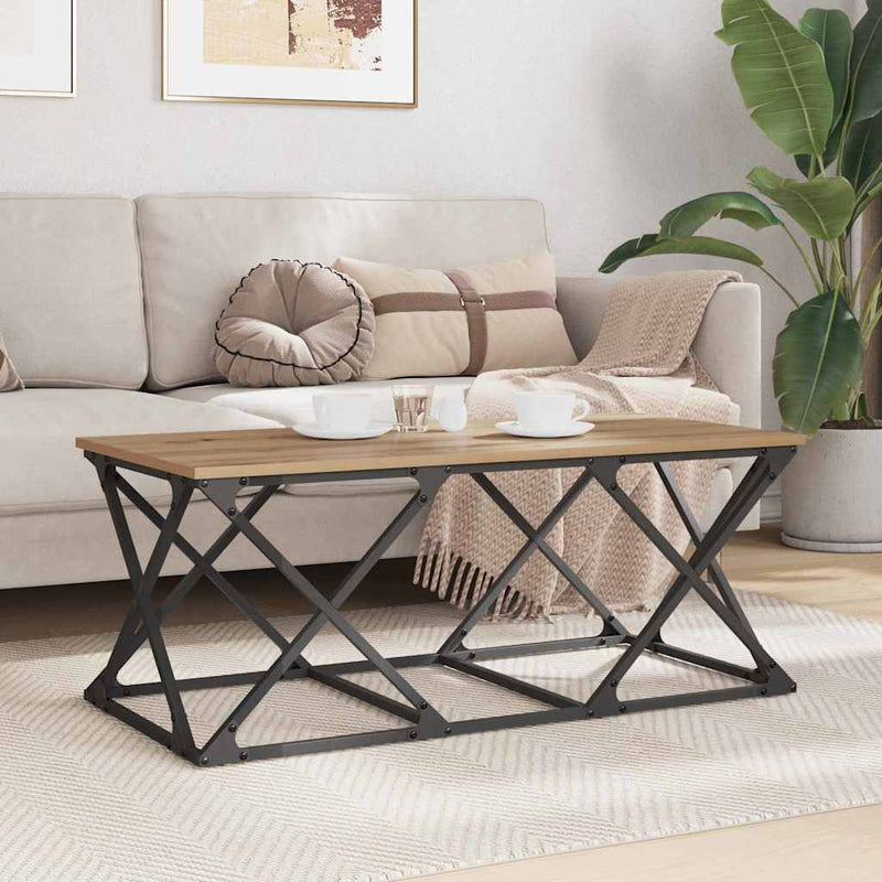 Masă de cafea Stejar Artizanal 100 x 49 x 40 cm Lemn prelucrat