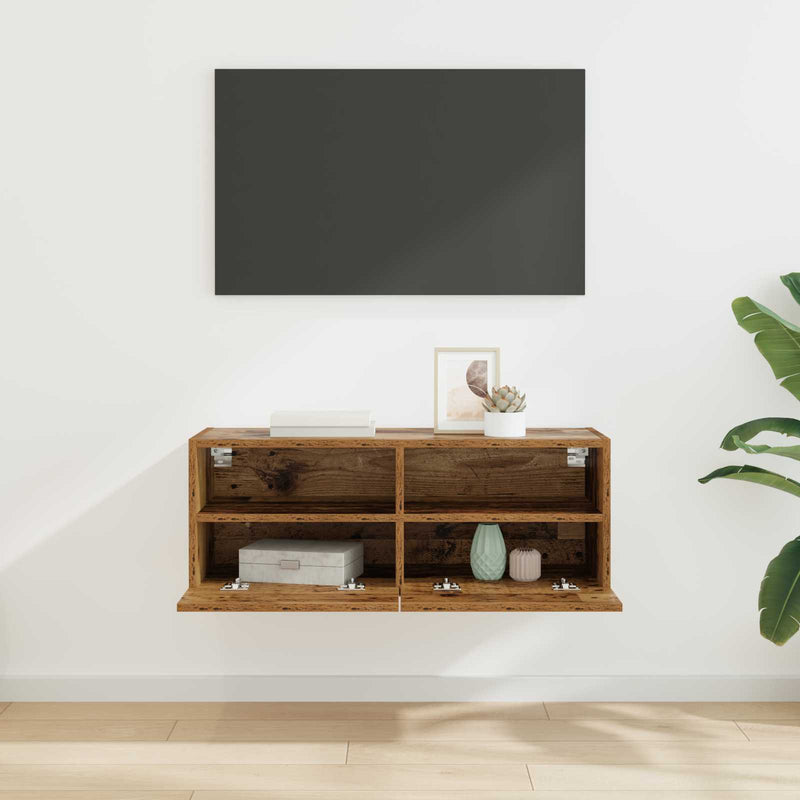 Dulap TV de perete 80 x 30 x 30 cm Lemn Vechi Lemn prelucrat