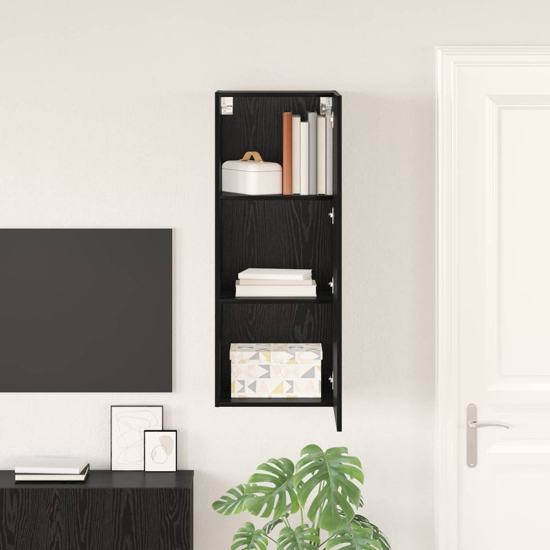 Dulap TV de perete 40,5 x 30 x 102 cm Stejar Negru