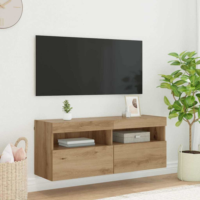 Dulap TV de perete 100 x 30 x 40 cm Stejar Artizanal