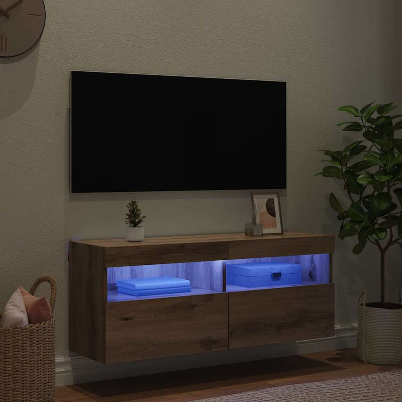 Dulap TV de perete 100 x 30 x 40 cm Stejar Artizanal