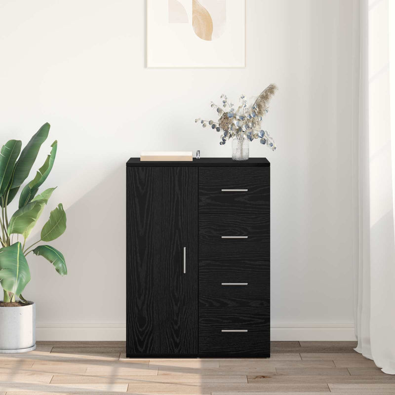 Bufet Stejar Negru 59 x 39 x 80 cm Lemn prelucrat