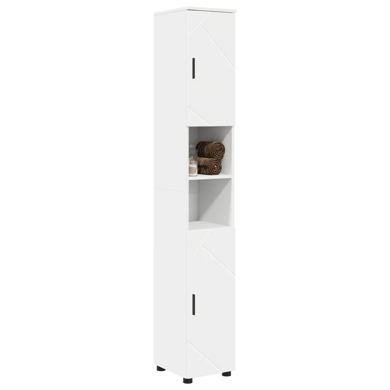 Dulap de Baie Alb 30 x 35 x 192 cm Lemn prelucrat, Metal