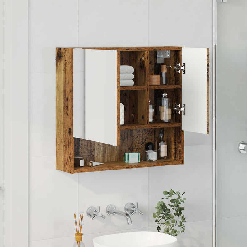 Dulap cu oglindă Lemn vechi 59 x 17 x 55 cm Lemn prelucrat