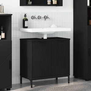 Dulap pentru Chiuveta de Baie Negru 60,5 x 33,5 x 61 cm