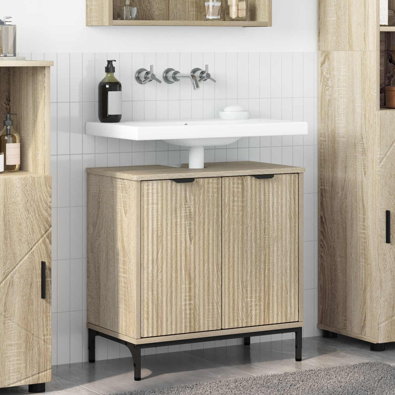 Dulap pentru Chiuveta de Baie Stejar Sonoma 60,5 x 33,5 x 61 cm