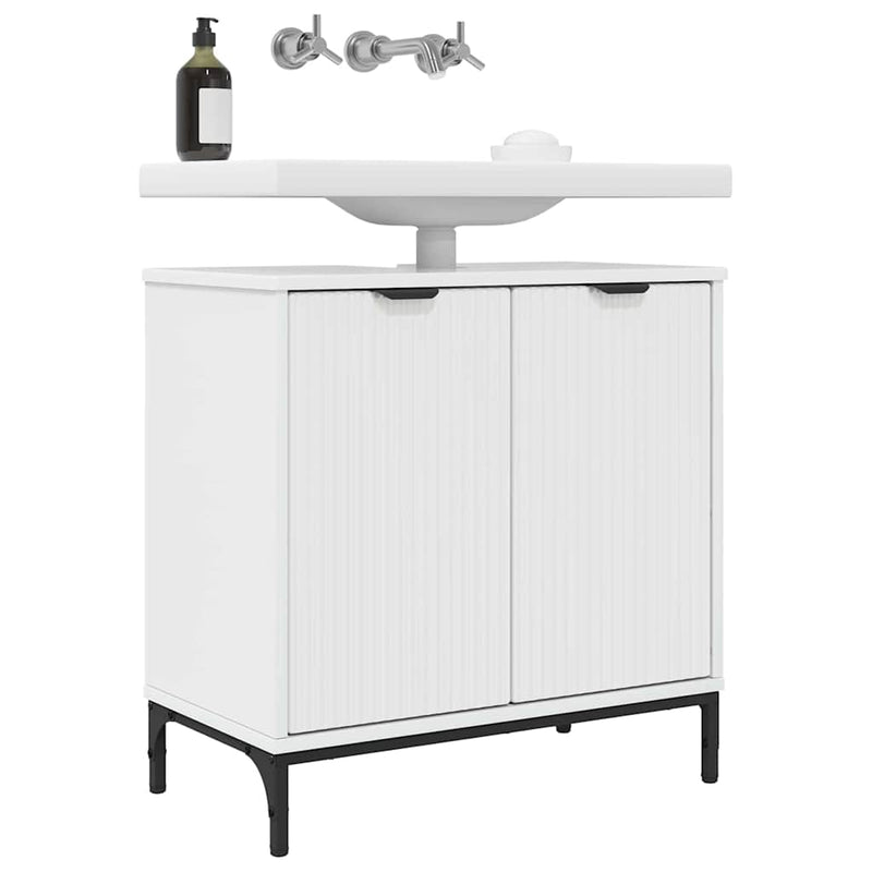 Dulap pentru Chiuveta de Baie Alb lucios 60,5 x 33,5 x 61 cm