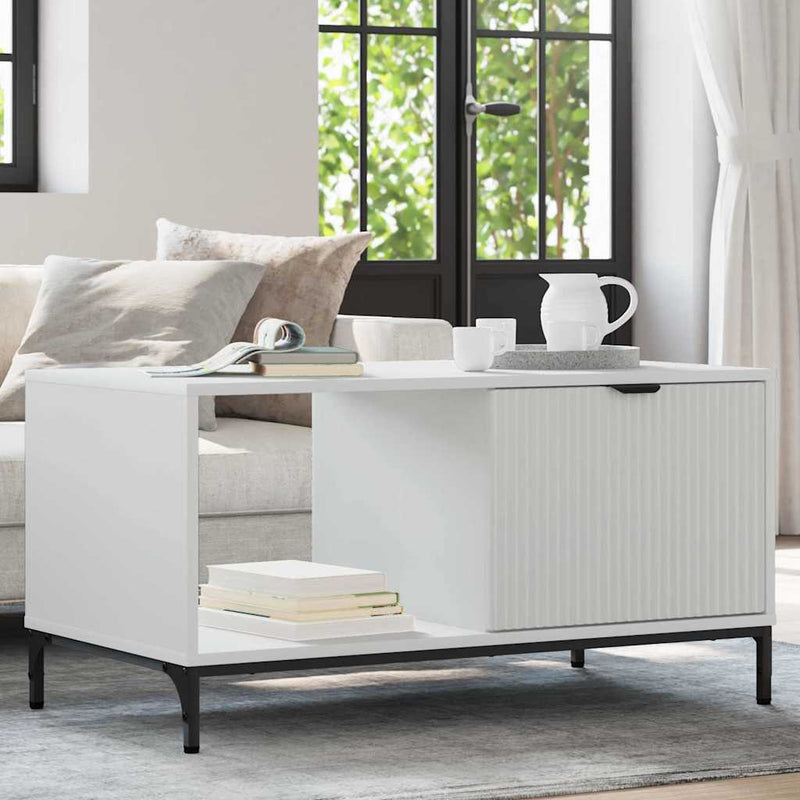 Masă de cafea Alb 90 x 49 x 46 cm Lemn prelucrat