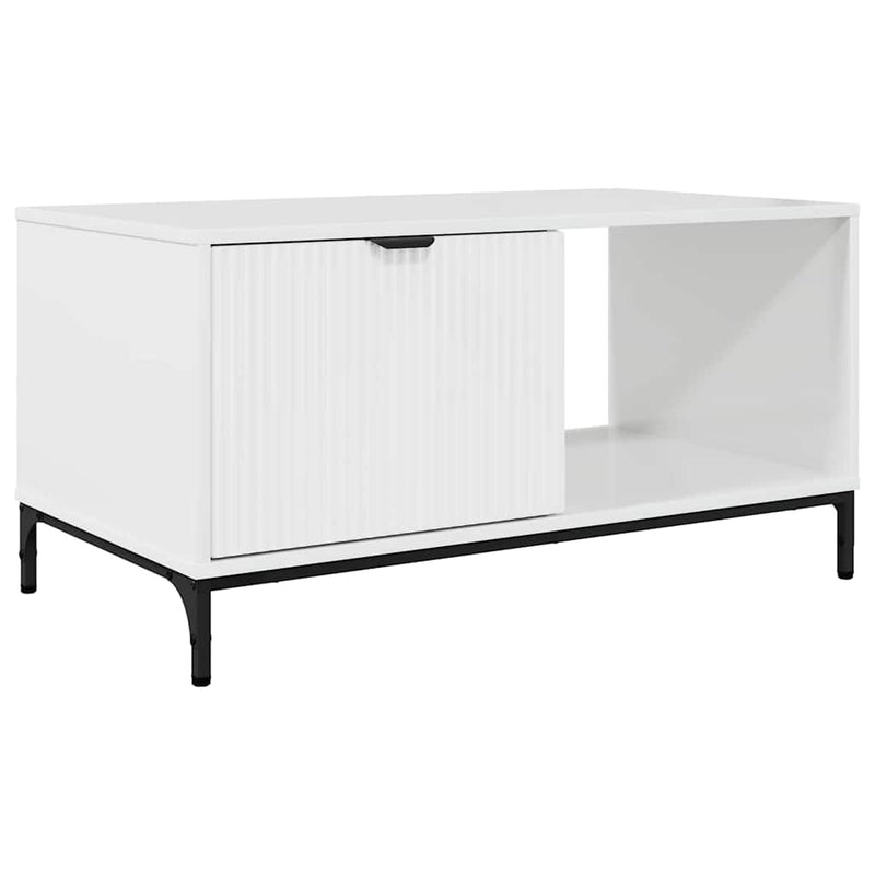 Masă de cafea Alb lucios 90 x 49 x 46 cm Lemn prelucrat