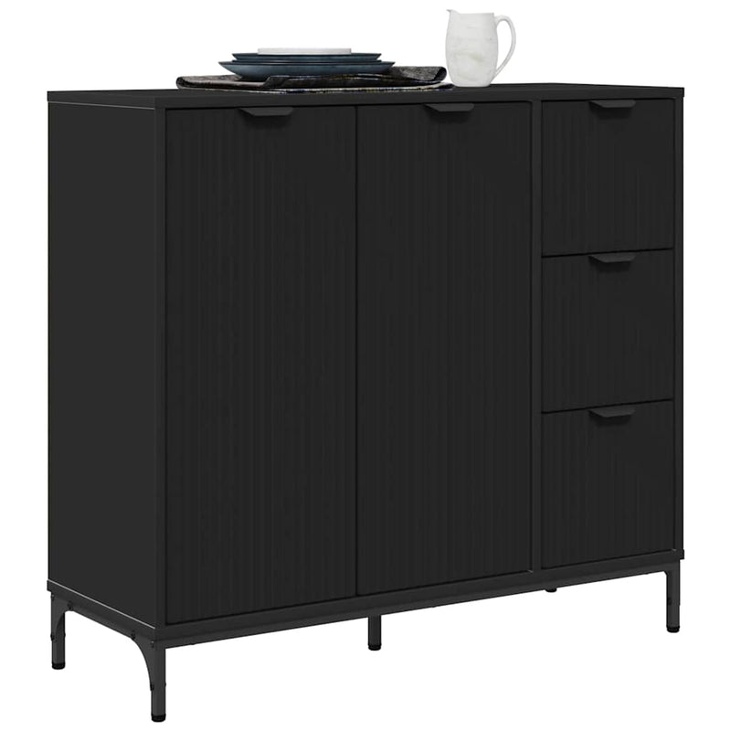Bufet Negru 89,5 x 33 x 82 cm Lemn prelucrat