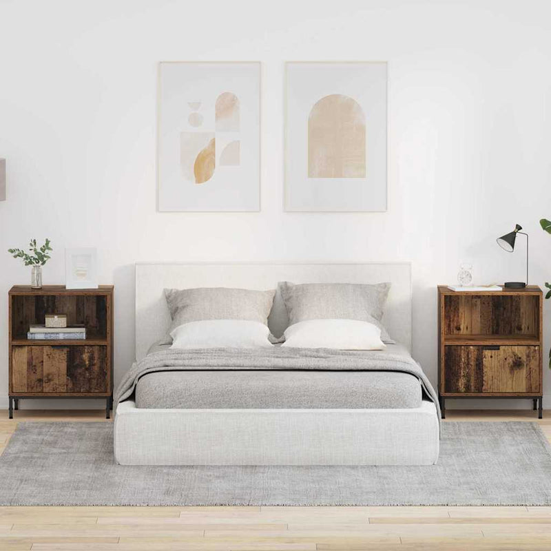 Dulap de noapte 2 buc. Lemn vechi 49 x 36 x 61 cm