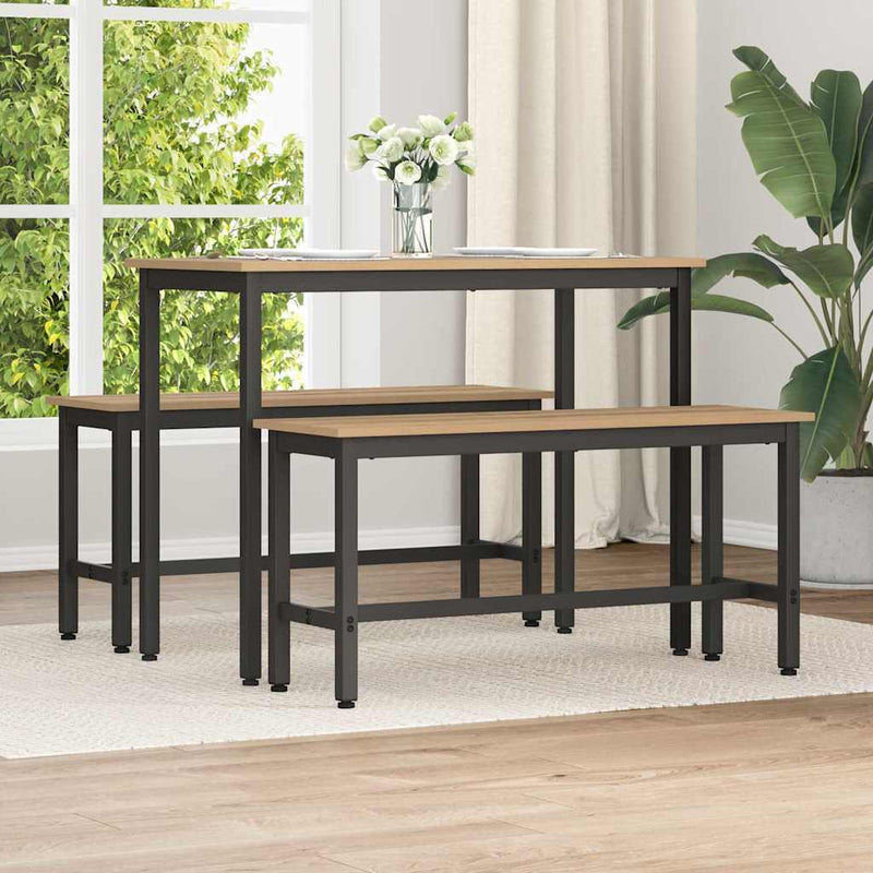 Bancă de Dining 100 x 32,5 x 48,5 cm Lemn ingineresc și oțel