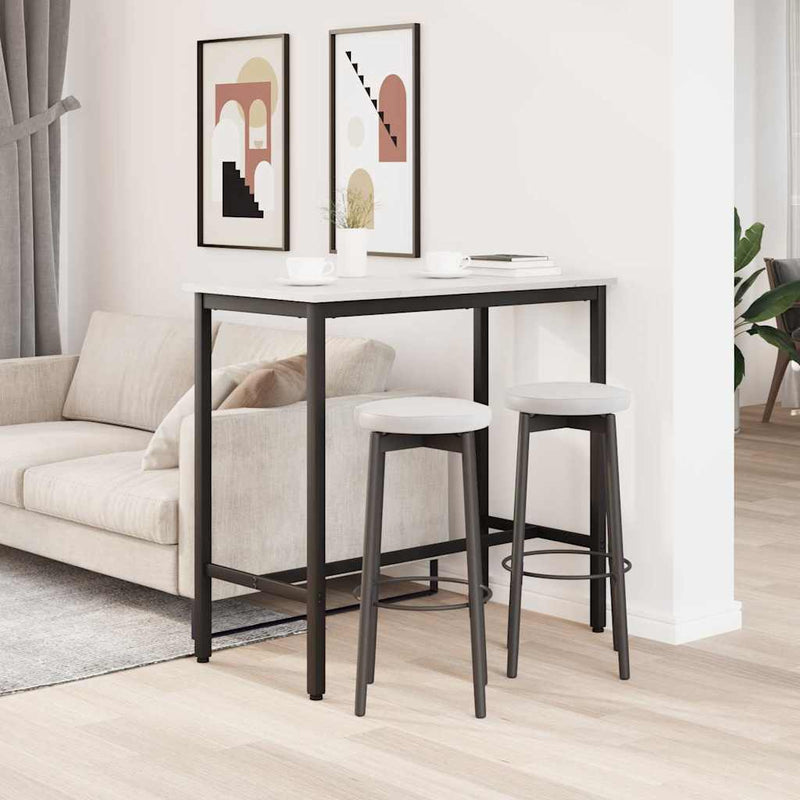 masă Alb 100 x 50 x 91 cm Lemn ingineresc și oțel