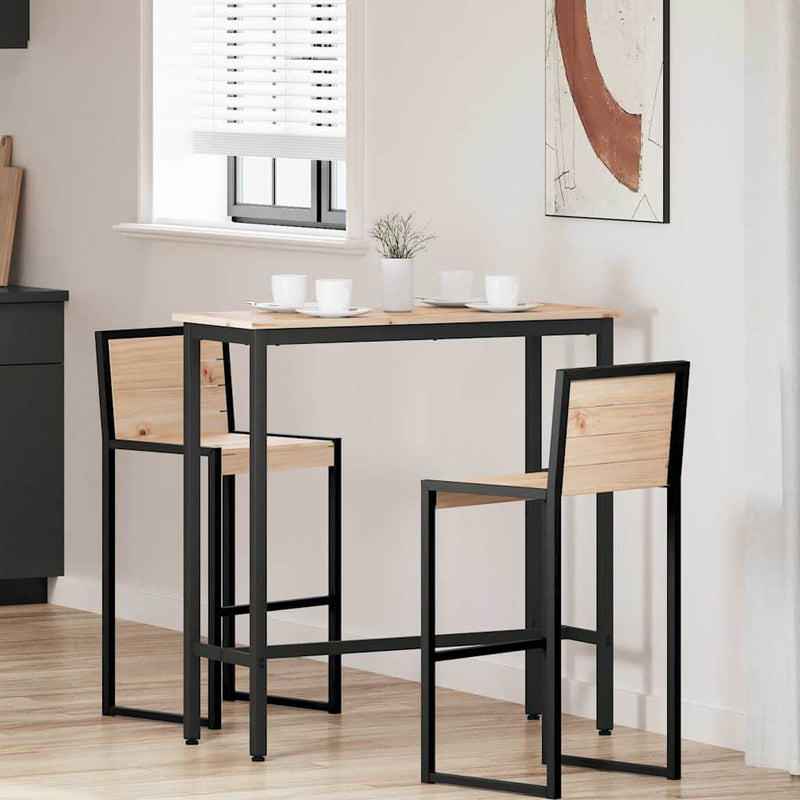 masă natural 100 x 40 x 101 cm Lemn ingineresc și oțel