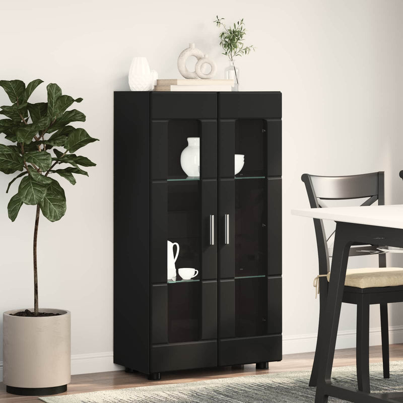 Bufet FLORIN 55,5 x 29 x 100 cm Negru Lemn prelucrat