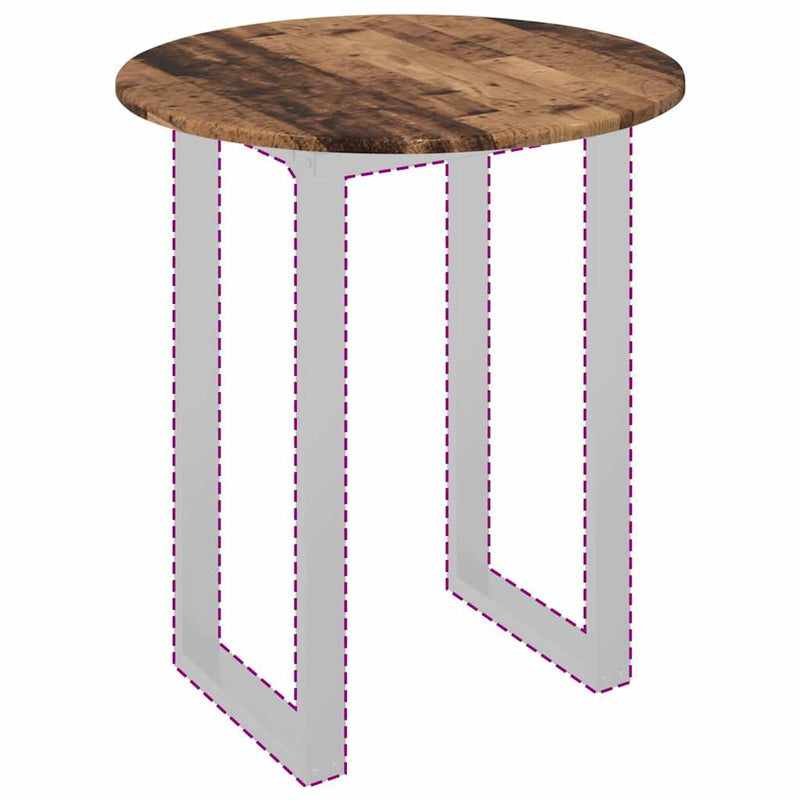 Placă de masă Ø 60 x 1,5 cm Rotund Lemn prelucrat Lemn vechi