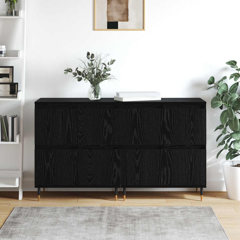 Dulap de depozitare 2 buc. Stejar Negru 60 x 35 x 70 cm