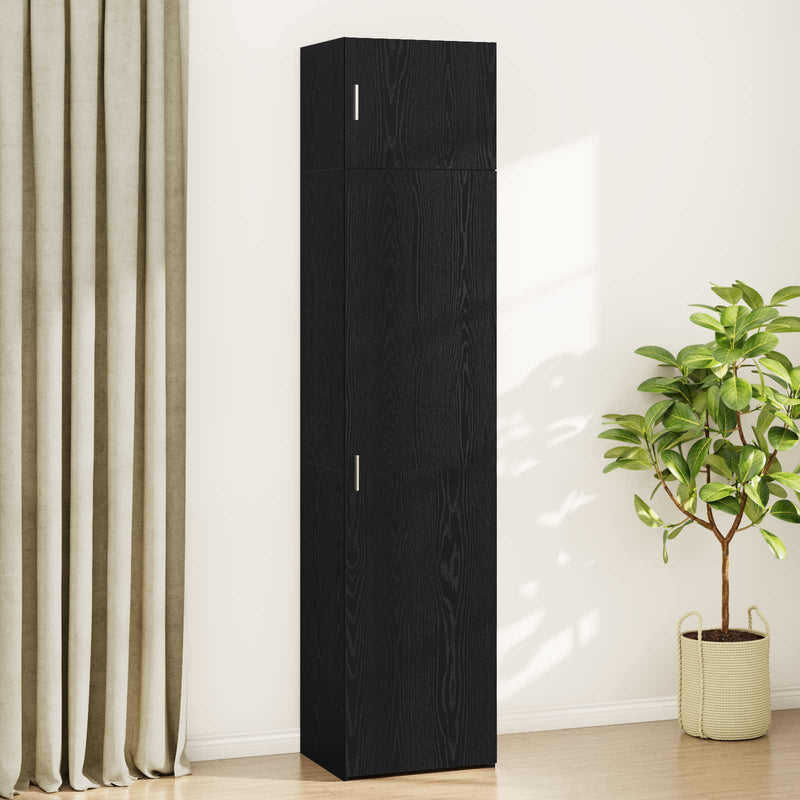 Bufet 2 buc. Stejar Negru 50 x 41 x 225 cm