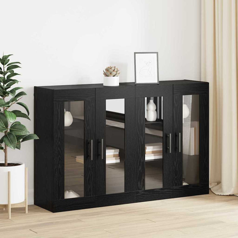 Mobilier cu Montaj pe Perete 2 buc. Stejar negru Lemn prelucrat