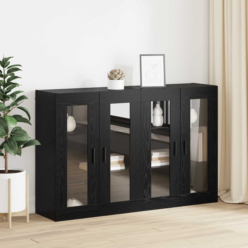 Mobilier cu Montaj pe Perete 2 buc. Stejar negru Lemn prelucrat