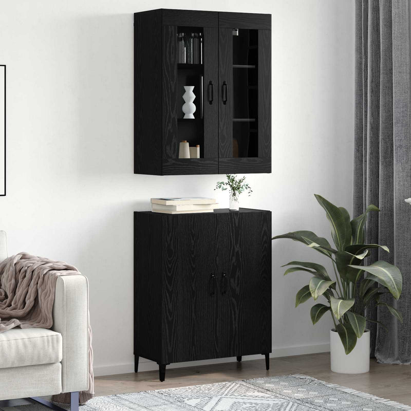 Bufet 2 buc. Stejar Negru 69,5 x 34 x 180 cm Lemn prelucrat